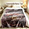 Floral Theme Custom Blanket Personalized Name & Text Customized Soft Warm Throw Blanket Home Decor