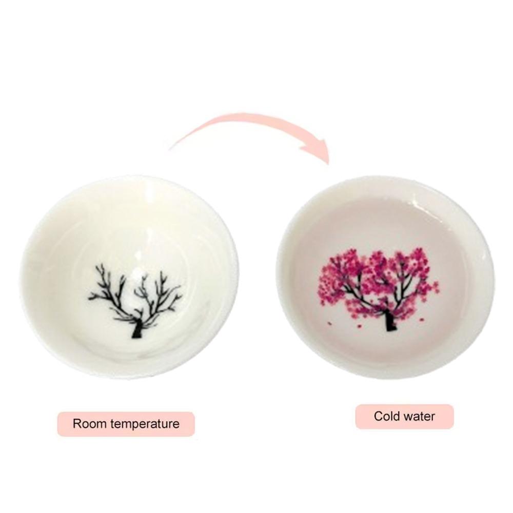 

Unique Color Changing Teacup Creative Cold/Hot Water Bowl Flower Change Bowl Milk Tea Cherry Blossom 2