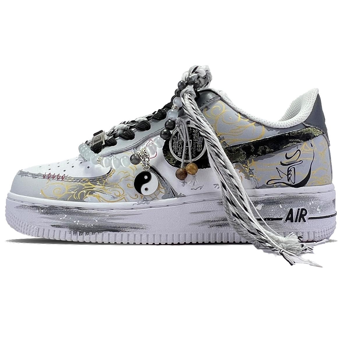 

Nike Air Force 1 Slip Resistant Abrasion Resistant Low top Skateboard Shoes Unisex Black Gold Gray CW2288-111(Team726-) 37.5