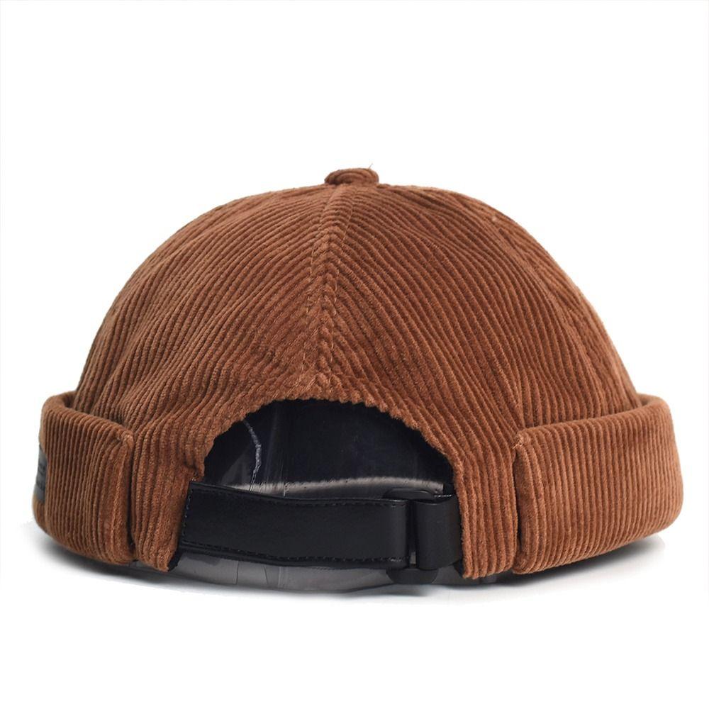 Soft Corduroy Streetwear Hip Hop Hat Adjustable Dome Hat Vintage Landlord Hat  Daily Casual Wear