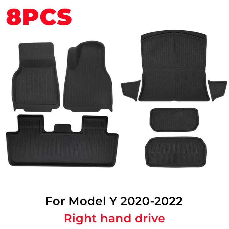 3D Floor Mats For Tesla Model Y 2019 2020 2025 2025 2025 All Weather Floor Liner Trunk Mat XPE Fully Surrounded Carpet