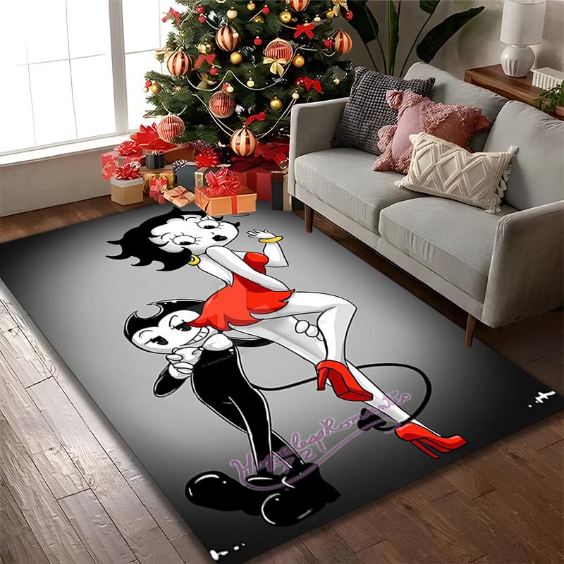 1pc Office Printed Area Carpet, Betty Boop Rug, Home Sofa Chair Mat For Christmas and Halloween Décor
