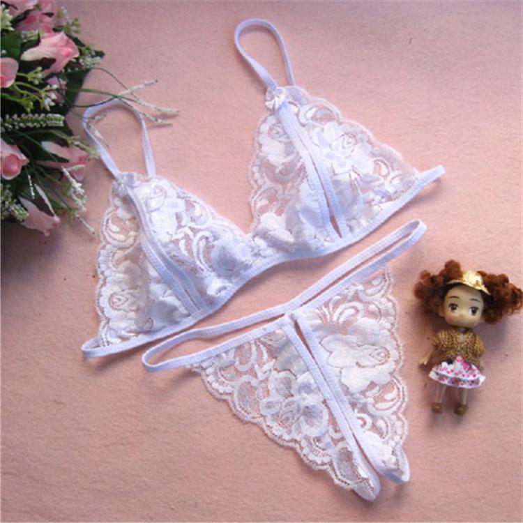 Sexy Lace Open-Cup & Open-Crotch Lingerie Set with Mesh