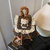 Korean Ruffle Lace Retro Leopard Print Girls' Kitten Backpack - Cute and Versatile Cartoon-Style Design