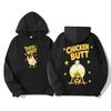 Funny Guess What Chicken Butt Cartoon Meme Hoodies Men Women Fashion Humor Kawaii Sweatshirt Fleece Casual Long Sleeve Pullovers