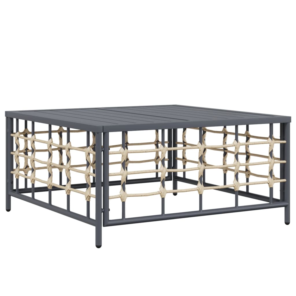 Garden Table Anthracite 70 x 70 x 34 cm Poly Rattan