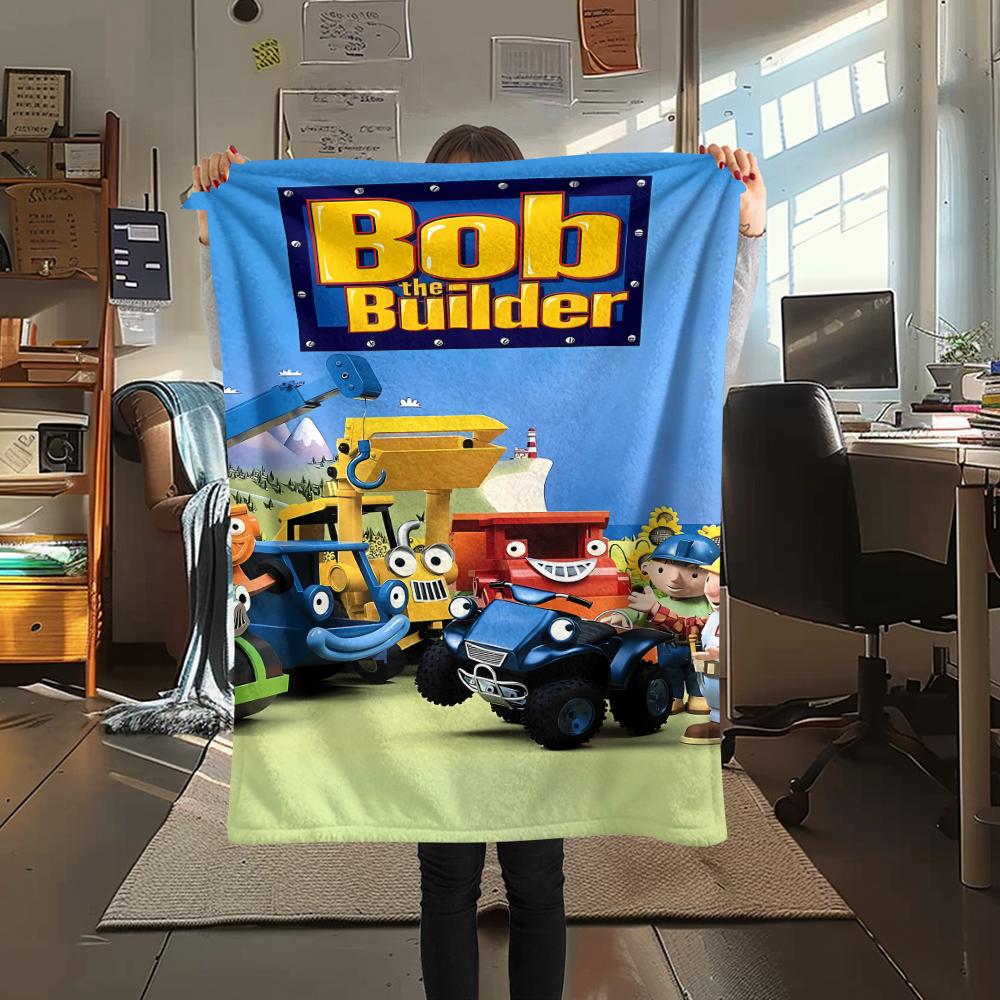1 Stück Bob der Baumeister Aufdruck Flanelldecke, Hohe Qualität für alle Jahreszeiten, Heimdekoration, Wärme und Komfort, Perfekt für Weihnachtsgeschenke