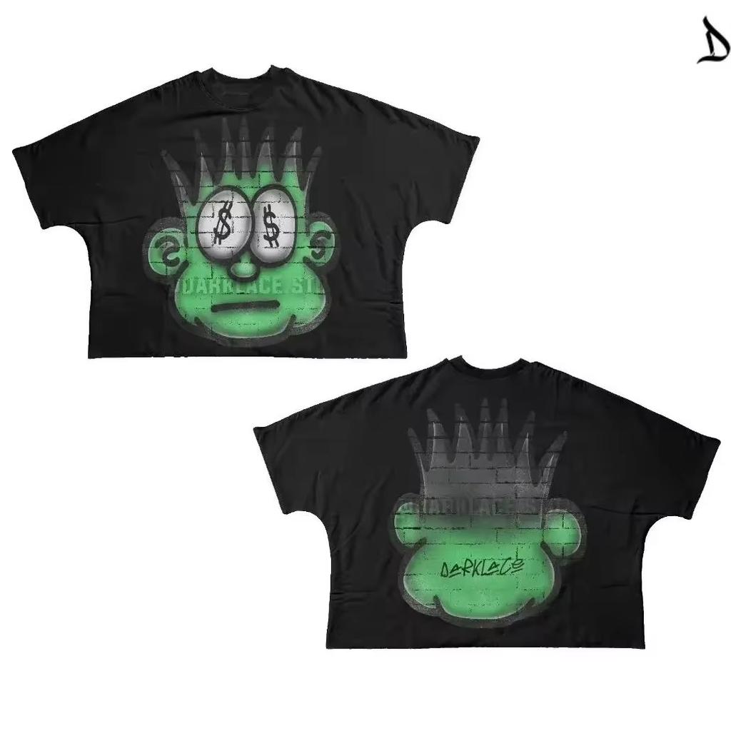 Men Women Streetwear T Shirt Hip Hop Fun Cartoon Graphic Printed Oversized T Shirt Harajuku Gothic Cotton Short Sleeved Clothing