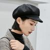 Beret Korean style British woolen octagonal hat autumn and winter cute simple retro versatile camel painter hat