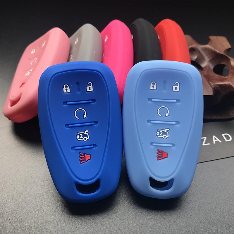ZAD Silicone Car Key Cover Case For Chevrolet Cruze 2016 Malibu XL Camaro 5 button Smart Remote Key Case Jacket FOB