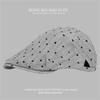 New retro fashion striped beret women's spring thin big head circumference showing face small versatile forward hat