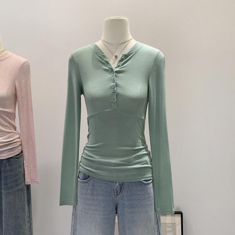 Women s Slim-Fit Lyocell Tencel Wool Top with Half-Open Collar - Autumn/Winter 2026 Design Medium