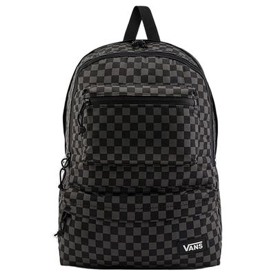 Large Capacity Travel Commuter Polyester Backpack Regular Women Backpack Black Checkered VN000GP1DWU