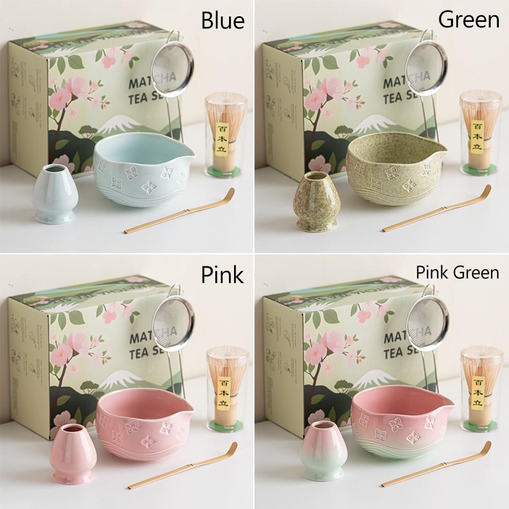 Ceramic Bamboo Japanese Matcha Tea Set Matcha Bowl Matcha Making Kit Matcha Whisk Set  Tea Lovers