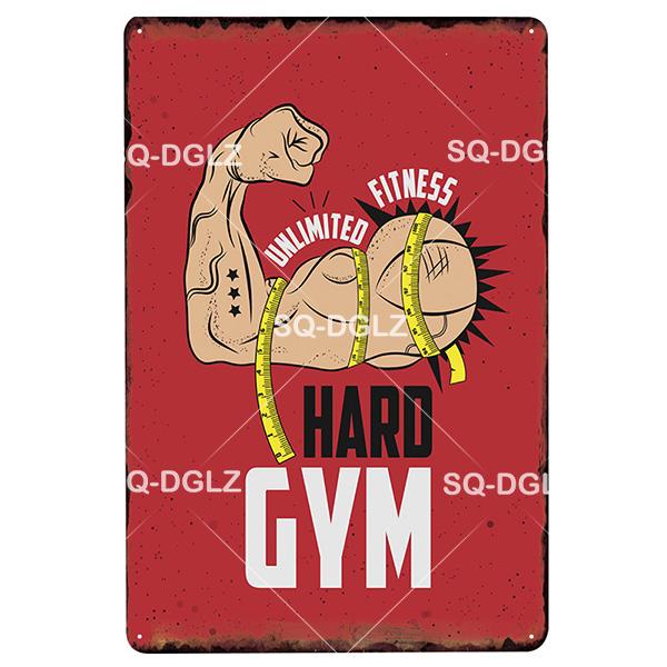 [SQ-DGLZ] Fitness Metall Zeichen Vintage Sport Club Metall Plaque Platte Gesundheit Wand Dekor Zinn Zeichen GYM Poster