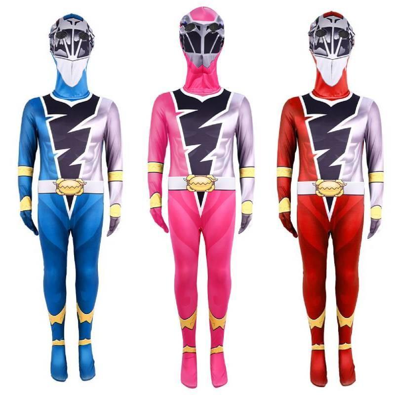 Power Morphin Mighty Rangers Costume Cosplay Dress Party Superhero Jumpsuit