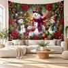 Weihnachtlich bedruckter Wandteppich für Schlafzimmer Wohnzimmer Wanddekoration Feiertagsgeschenk