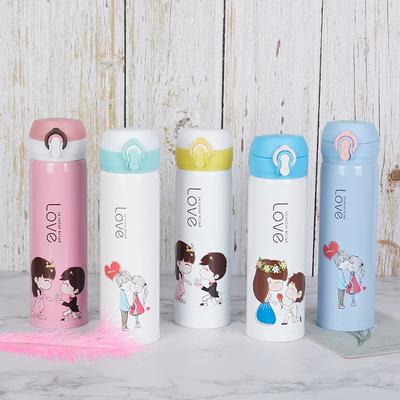 New Cartoon Bounce Cover Mug Stainless Steel Kids Cup Outdoor Travel Gift for Students Couples