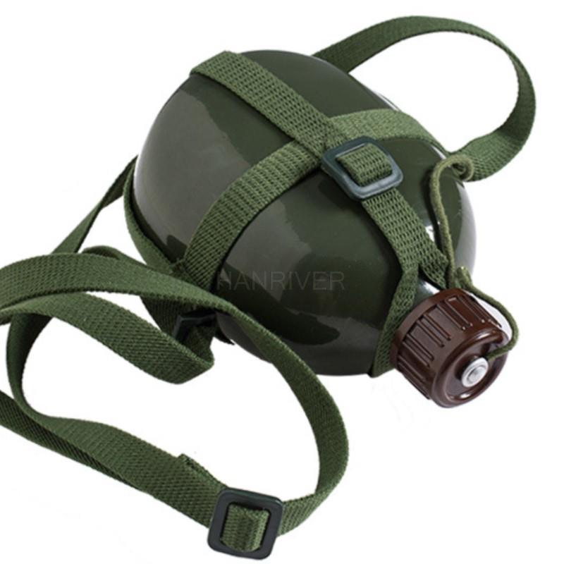 Aluminum Military Army Flask Wine Water Bottle Cooking Cup With Shoulder Strap Hiking Kettle Outdoor Tools 2L/3L