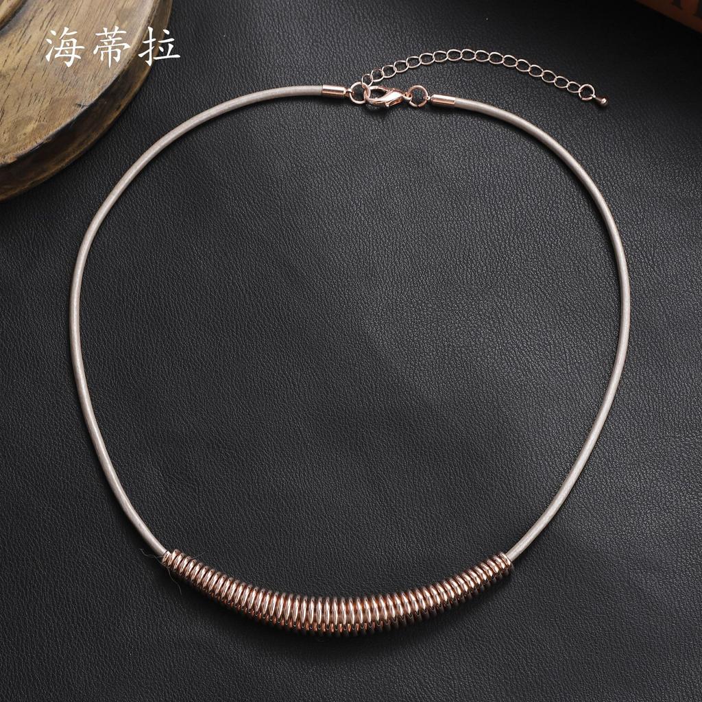 New Baroque ring spring necklace, personalized temperament collarbone chain, men's and women's versatile retro neck chain