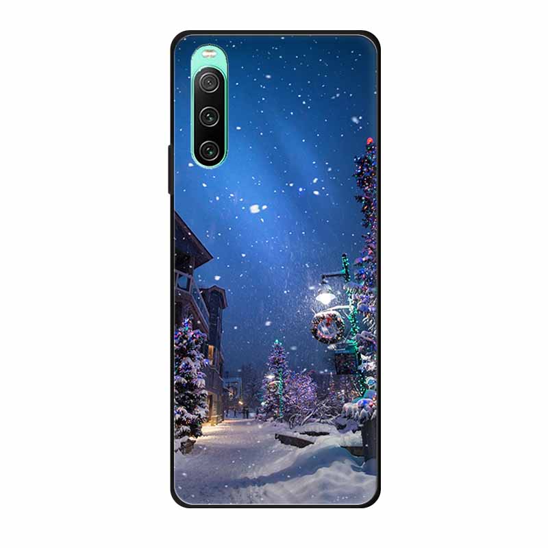 Christmas Phone Cases For Sony Xperia 10 IV Cases Soft TPU Silicone Santa Santa Claus Covers For Xperia 10 IV Cover Bumper Funda