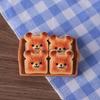 10/12pcs Heart Bear Cat Animal Shape Toast Bread Resin Charms Cute Claws Food Pendant Diy Earring Necklace Keychain Jewelry Make