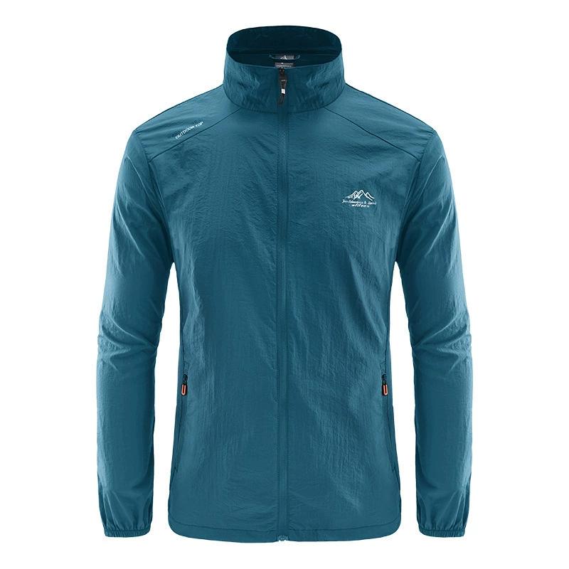 Giacca a vento estiva da uomo UPF100+ Tasche con zip Protezione solare UV Giubbotti Traspirante Ultra-leggero Abbigliamento Outdoor Pelle Sottile Cappotti Campeggio