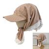 Estilos Franceses Gorros con Pañuelo a Cuadros Cómodo y Transpirable Sombrero Protector Solar para Mujeres a la Moda Uso Diario