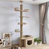 Space-Saving Solid Wood Cat Tree Tower: Climbing Frame, Bed, and Jumping Platform for Small Apartments