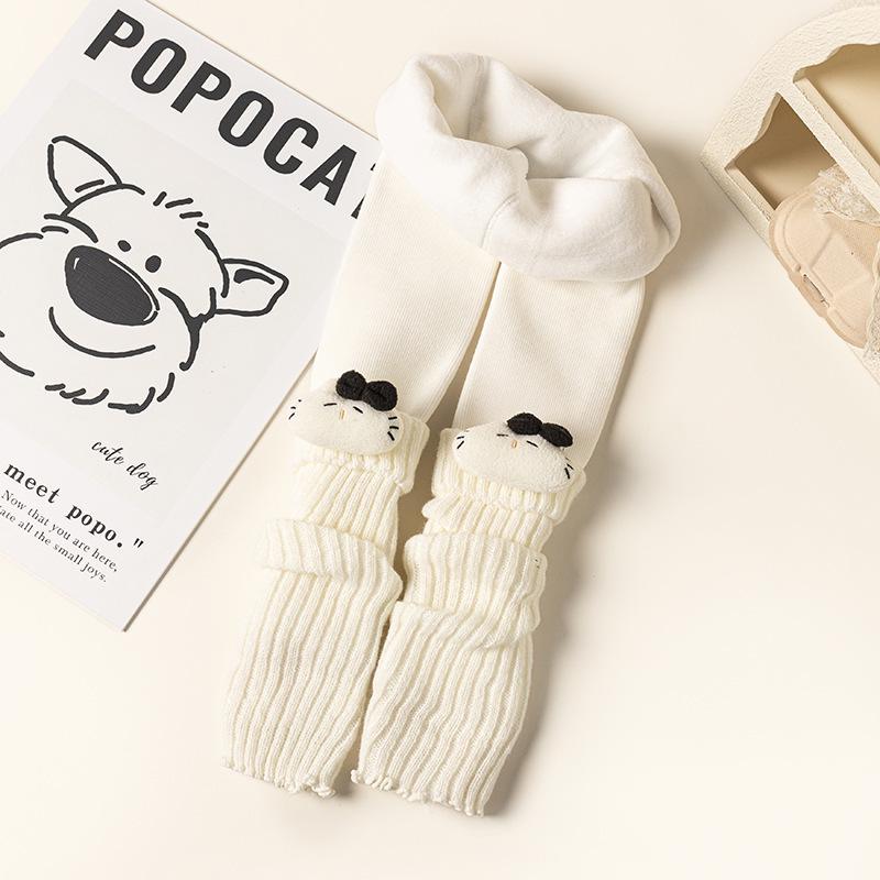 Kids' Winter Bow Cat Leg Warmers - Korean Style Over-the-Knee Socks for Girls