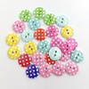 90Pcs Polka Dot Round Shape 2 Holes Wooden Buttons DIY Sewing Scrapbook Decor