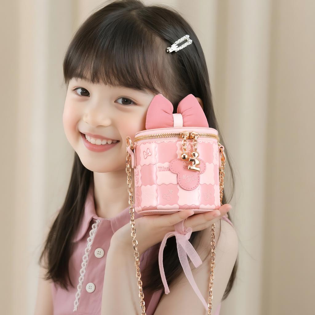 New Disney Minnie Synthetic Leather Crossbody Bags Kids' Pink BMK-72722P