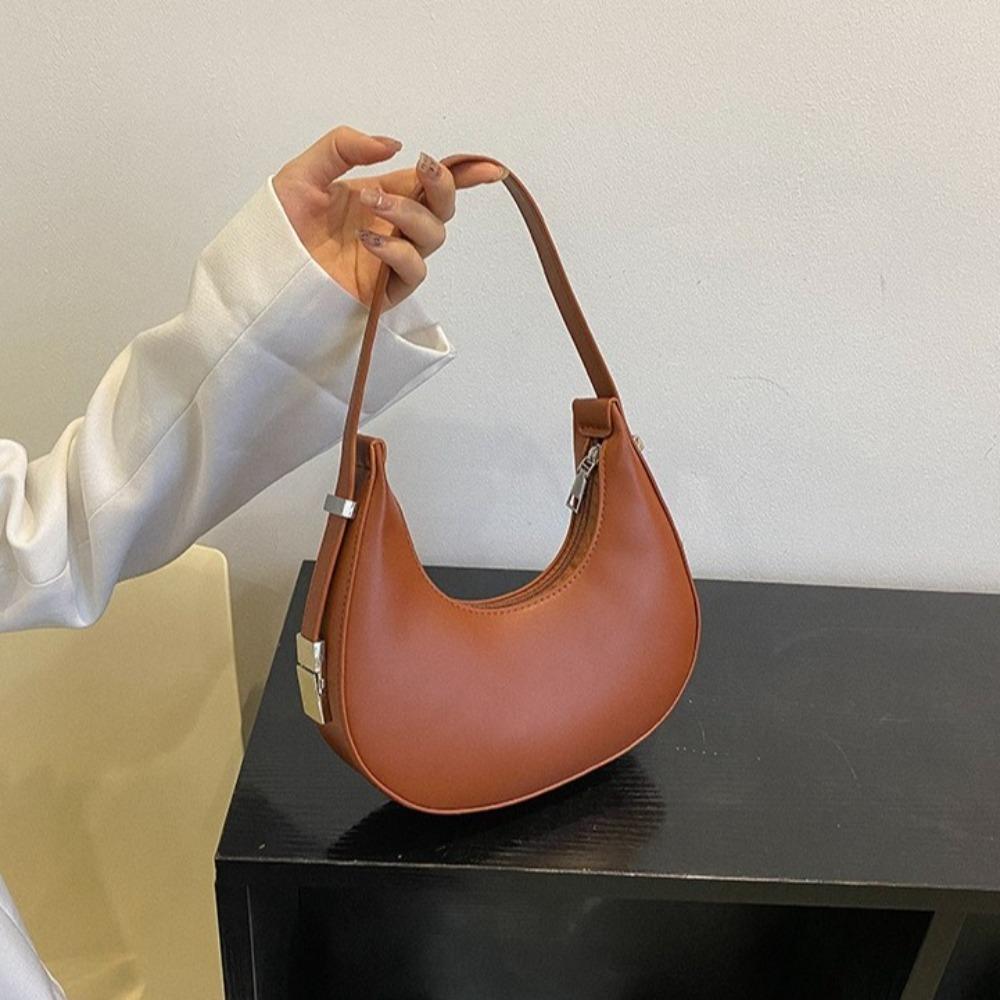 Y2K PU Leather Underarm Bag Handbag New Moon Bag Fashion Women Hobo Bag  Daily