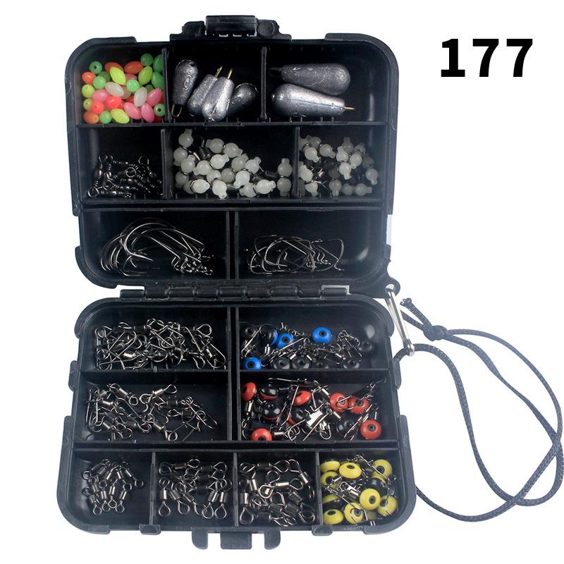 177 Fishing Accessories Set, Crank Hook Sea Fishing Space Beans, Lead Drop Swivel, Luya Sea Fishing
