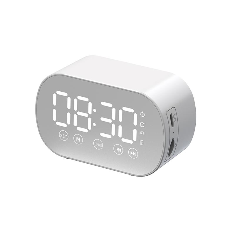 Digital Mirror Surface Alarm Clock FM Radio Portable Rechargeable Desktop Clock Ideal Holiday Birthday Gift Choice
