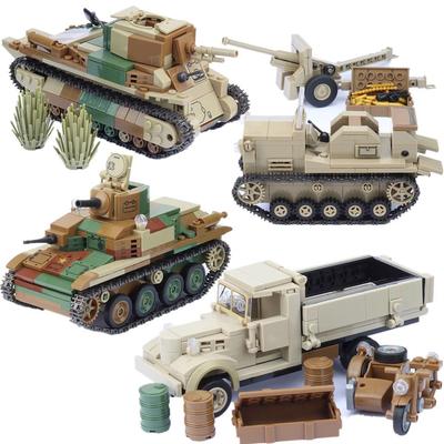 Non-Toxic Military Ww2 Heavy Armored Vehicle Type 89 92 Track Battle Tank Army Weapon Building Blocks Bricks Classic Model Toys Children Gifts