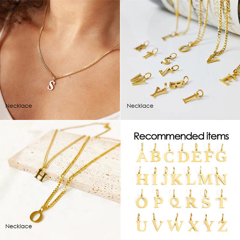New 26-Letter Initial Pendant Bracelet & Necklace for Couples - DIY English Name Jewelry