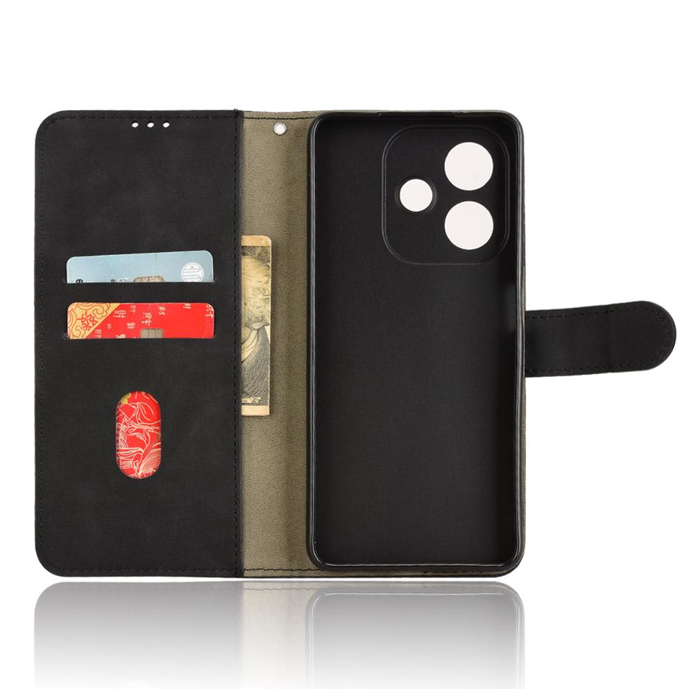 For Oppo A3x 5G Leather Case Skin-Feel Anti-Drop Wallet Flip Phone Cover
