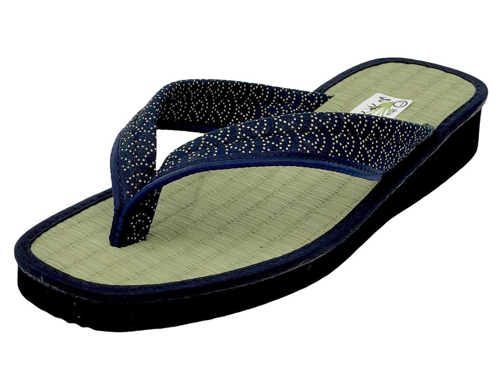 Taimei Shokai Tatami Sandals with Japanese Pattern Men's Japanese-made (132/Navy, M)