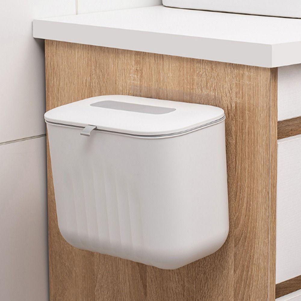 with Lid Wall-Mounted Trash Bin 7/11L Bathroom Trash Can Wall Hanging Rubbish Bin Waste Basket