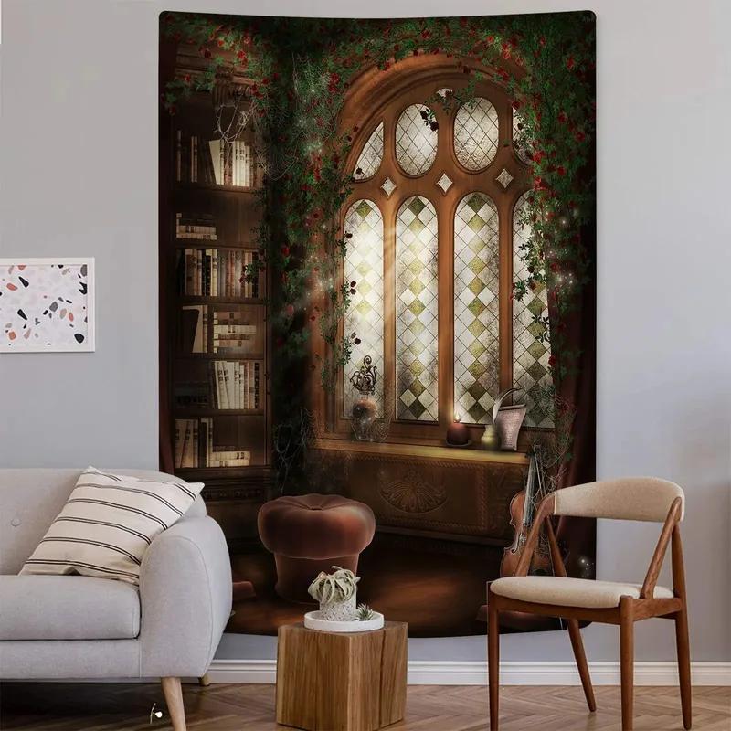 Pastoral Castle Pattern Tapestry Bedroom Living Room Tapestry Home Wall Decoration Tapestry