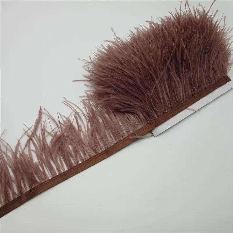 Feather1Meter Fluffy White Ostrich Feathers Trim Fringe 8-10cm Feather Ribbon for Wedding Party Sewing Dress Clothing Decoration Crafts