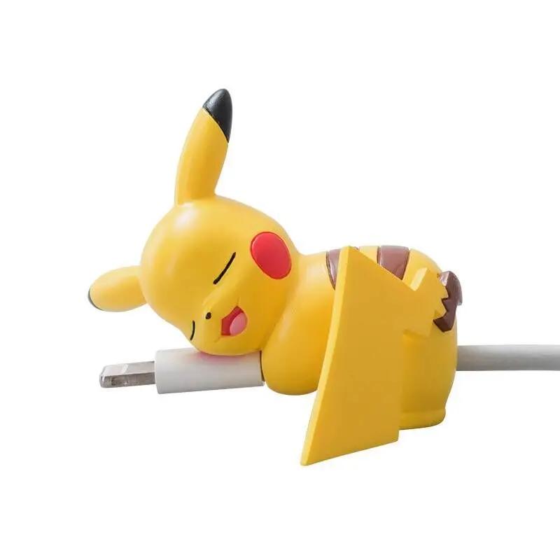 

Fashion Pokmon Cartoon Character Chewing Toy Pikachu Eevee Squirtle Character USB Charging Data Cable Protective Case