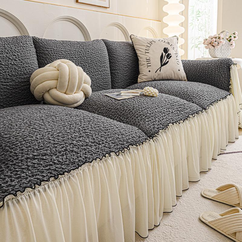 French Cream Wind Sofa Towel Universal In All Seasons 2025 New Seersucker a Whole Sheet of Non-slip Seat Cushion Cover Cloth