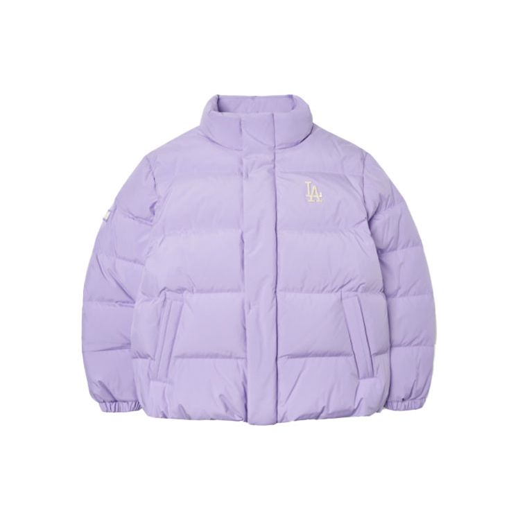 MLB Basic Logo Los Angeles Dodgers Logo Stand Collar Comfortable Bread Jacket Down Jacket Winter Unisex Jacket Light-Purple 3ADJB0116-07LDL