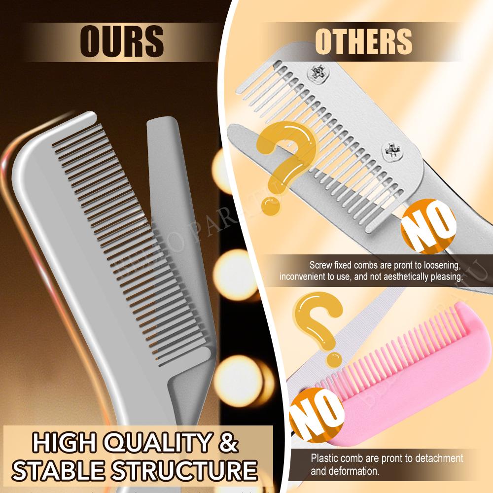 1Pcs Professional Eyebrow Scissors With Combs Stainless Steel Trimmer For Precise Grooming And Shaping
