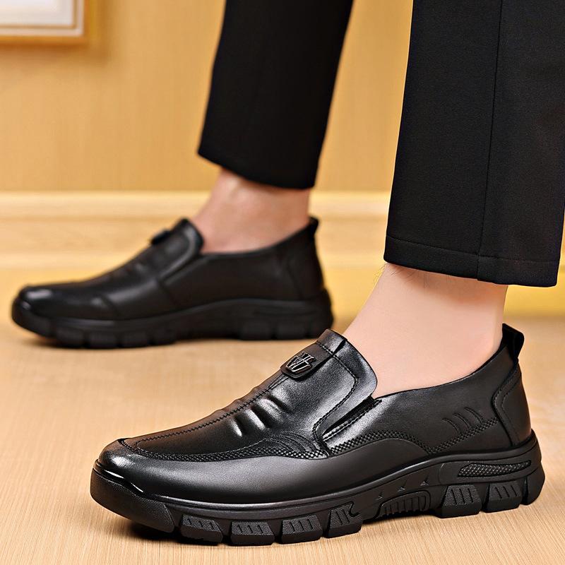 

Whole cowhide~ leather shoes men s genuine leather spring and autumn business leisure dad breathable soft sole non-slip elderly shoes men 38