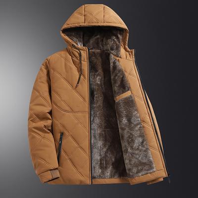 Herren Dicke Winter Stehkragen Jacke Kapuze Warm Thermisch Lässige Jacke