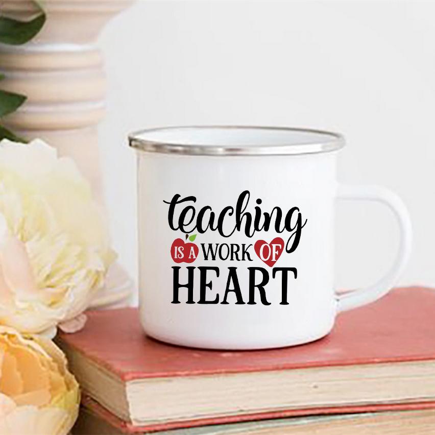 Unterrichten Es Eine Herzensangelegenheit Druck Tassen Freunde Touristentasse Kaffeetasse Edelstahlbecher Niedlich Ungewöhnlich Teetasse Personalisiertes Geschenk