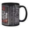 Tool Pattern Design Mechanic Coffee Mug Wrench Pattern Ceramic Flat Print Water Cup 325ML 11oz 2D Creative Tea Cup Gifts for man